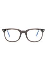 TOM FORD Eyewear lunettes de vue rondes à plaque logo - Noir - thumbnail