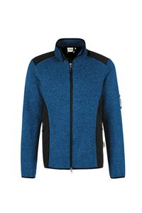 Hakro 836 Knitted fleece jacket Dawson - Mottled Royal Blue - 2XL