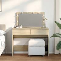 Kaptafel met LED-verlichting 100x40x120 cm sonoma eikenkleurig
