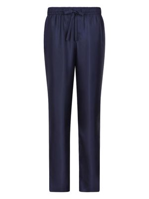 Dolce & Gabbana pantalon à logo en soie brodé DG Essentials - Bleu