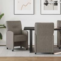 Eetstoelen met wiel 2 pcs Grijs 57 x 67 x 95 cm Kunstleer Eetstoelen met wiel 2 pcs Grijs 57 x 67 x 95 cm Kunstleer