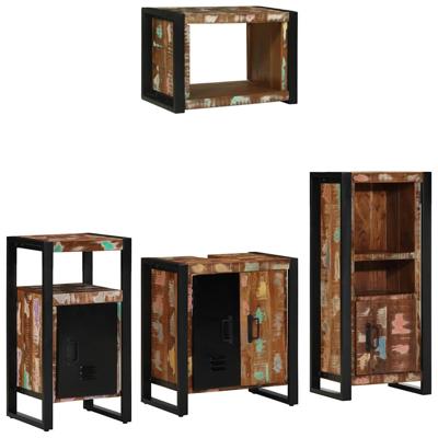 Badkamermeubelset met plank 4 pcs Multikleur 55 x 35 x 60 cm