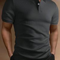 Bon&Bon Homme Poloshirt voor Heren - Kaki Effen - Korte Mouwen Donker grijs / XXL