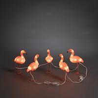 Konstsmide 6267-803 Acryl figuur Energielabel: F (A - G) Flamingo Set van 5 stuks Barnsteen LED Amber