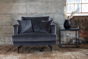 Nohr Fauteuil Tamora Velvet - Donkergrijs