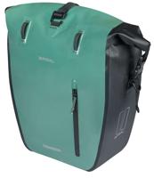 Enkele fietstas Basil Rivo L tarppaulin MIK 25-31L 14 x 28 x 43 cm - groen/zwart