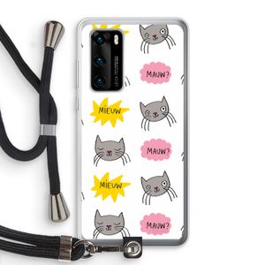 Meow: Huawei P40 Transparant Hoesje met koord