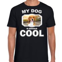 Beagle honden t-shirt my dog is serious cool zwart voor heren