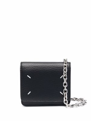 Maison Margiela portefeuille Four Stitch à détail de chaîne - Noir
