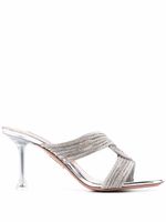 Aquazzura mules tressées à talon haut - Gris