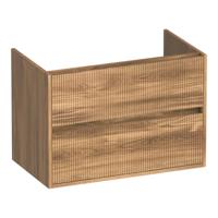 Brauer Adore Wavy - Onderkast - 80 cm - met 2 Softclose Lades Greeploos en 1 Sifon Uitsparing - Honey