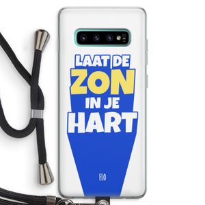 Laat de zon in je hart: Samsung Galaxy S10 Plus Transparant Hoesje met koord
