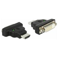 Delock 65020 HDMI / DVI Adapter [1x HDMI-stekker - 1x DVI-bus 24+1-polig] Zwart