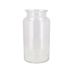 Bloemenvaas melkbus fles model Milky - transparant glas - D19 x H25 cm