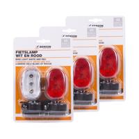 Fietslampen - 3x complete set - LED - wit/rood - incl. batterijen