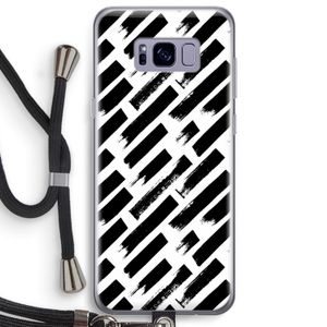 Zwarte vegen: Samsung Galaxy S8 Plus Transparant Hoesje met koord