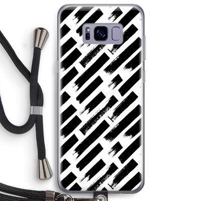 Zwarte vegen: Samsung Galaxy S8 Plus Transparant Hoesje met koord