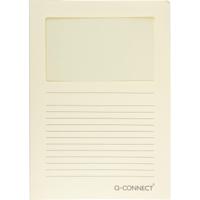 Q-CONNECT L-map met venster, 120 g/m², A4, pak van 100 stuks, lichtgeel