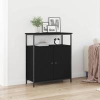 Dressoir Zwart eiken 70 x 30 x 80 cm Bewerkt hout