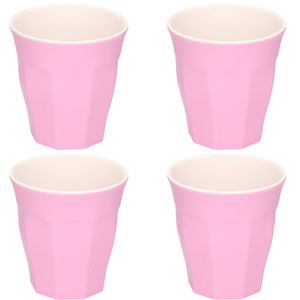 4x stuks onbreekbare kunststof/melamine roze drinkbeker 9 x 8.7 cm voor outdoor/camping