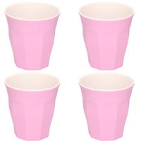 4x stuks onbreekbare kunststof/melamine roze drinkbeker 9 x 8.7 cm voor outdoor/camping