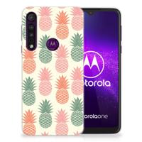 Motorola One Macro | Siliconen Case | Ananas
