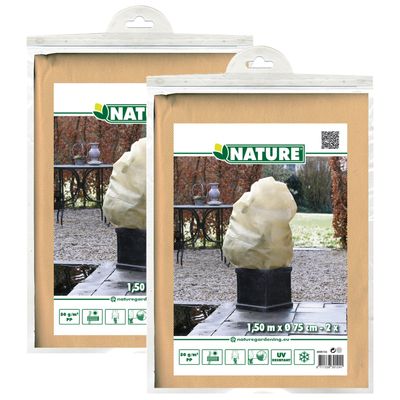 Plantenhoes met trekkoord - 4x stuks - H150 x D75 cm - beige - anti-vorst planten beschermhoes