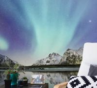 Hemel fotobehang Noorderlicht meer