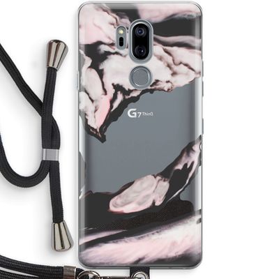 Roze stroom: LG G7 Thinq Transparant Hoesje met koord