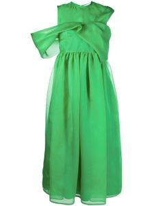 Cecilie Bahnsen robe asymétrique Sidney à coupe mi-longue - Vert