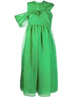 Cecilie Bahnsen robe asymétrique Sidney à coupe mi-longue - Vert - thumbnail