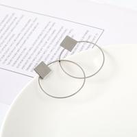 Simple Style Fashion oorbellen vrouwen Square ronde geometrische hangende Earrings(Silver)