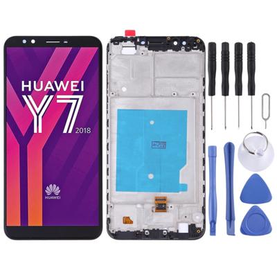 LCD-scherm en digitizer volledige montage met frame voor Huawei Y7 (2018) (zwart)