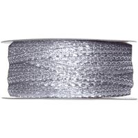 1x Hobby/decoratie metallic zilveren sierlinten 3 mm x 25 meter