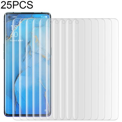 25 PC's voor OPPO Reno3 Pro 9H HD 3D Curved Edge Tempered Glass Film (Transparant)