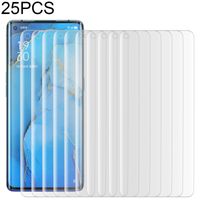 25 PC's voor OPPO Reno3 Pro 9H HD 3D Curved Edge Tempered Glass Film (Transparant)