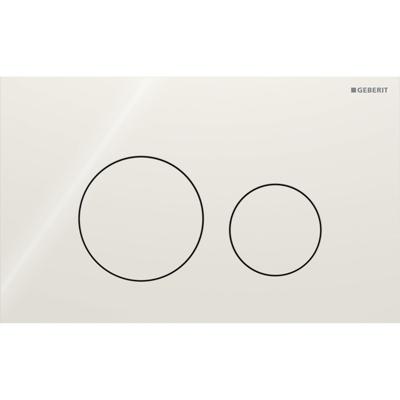Geberit Drukplaat Sigma 40, 2-toets Round Glas Zand Grijs
