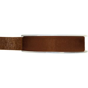1x Hobby/decoratie bruine organza sierlinten 1,5 cm/15 mm x 20 meter