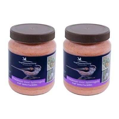 Vogelbescherming Vogelvoer - 2x - Vogelpindakaas - bosvruchten - 330 gram