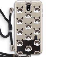 It's a Purrr Case: Samsung Galaxy J7 (2017) Transparant Hoesje met koord