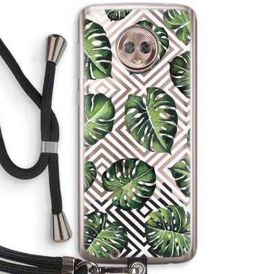 Geometrische jungle: Motorola Moto G6 Transparant Hoesje met koord