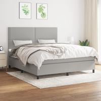 Boxspring met matras stof lichtgrijs 180x200 cm