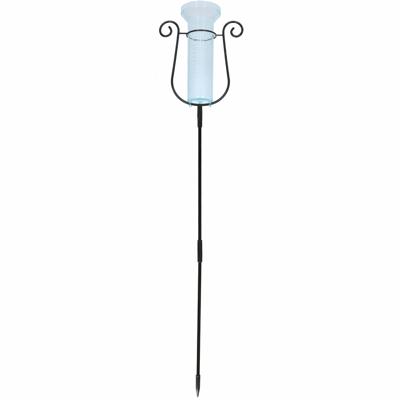 Bellatio design Regenmeter - 75 cm - groen met zwart - stevige aardpin
