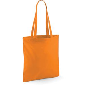 Draagtasje met hengsels - oranje - 42 x 38 cm - katoen - 10 liter - boodschappen - gymtas