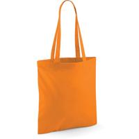 Draagtasje met hengsels - oranje - 42 x 38 cm - katoen - 10 liter - boodschappen - gymtas - thumbnail