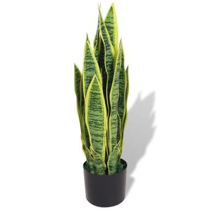 Kunst sanseveria plant met pot 65 cm groen