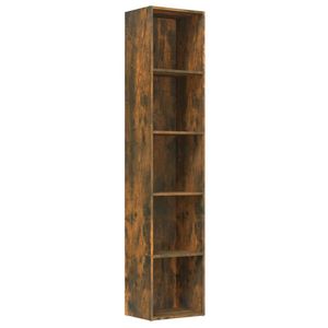 The Living Store Boekenkast Gerookt Eiken - 40 x 30 x 189 cm - Hoogwaardig Materiaal