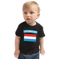 Luxembourg t-shirt met vlag Luxemburg zwart voor babys
