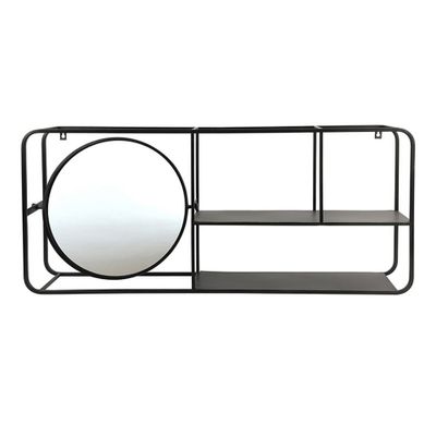 Wandschap met spiegel Ascona zwart