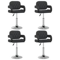 Eetkamerstoelen draaibaar 4 st kunstleer zwart